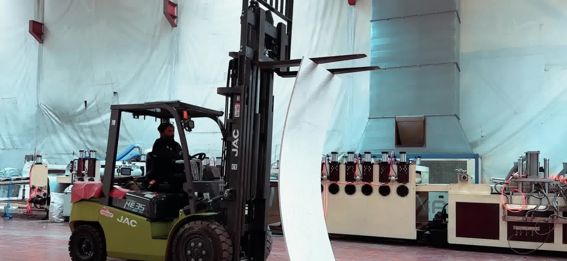 Factory inventory and palletized formwork boards