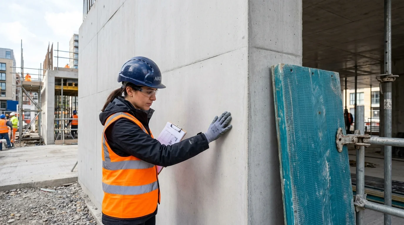 Fair-Faced Concrete Wall and Polymer Formwork Surface