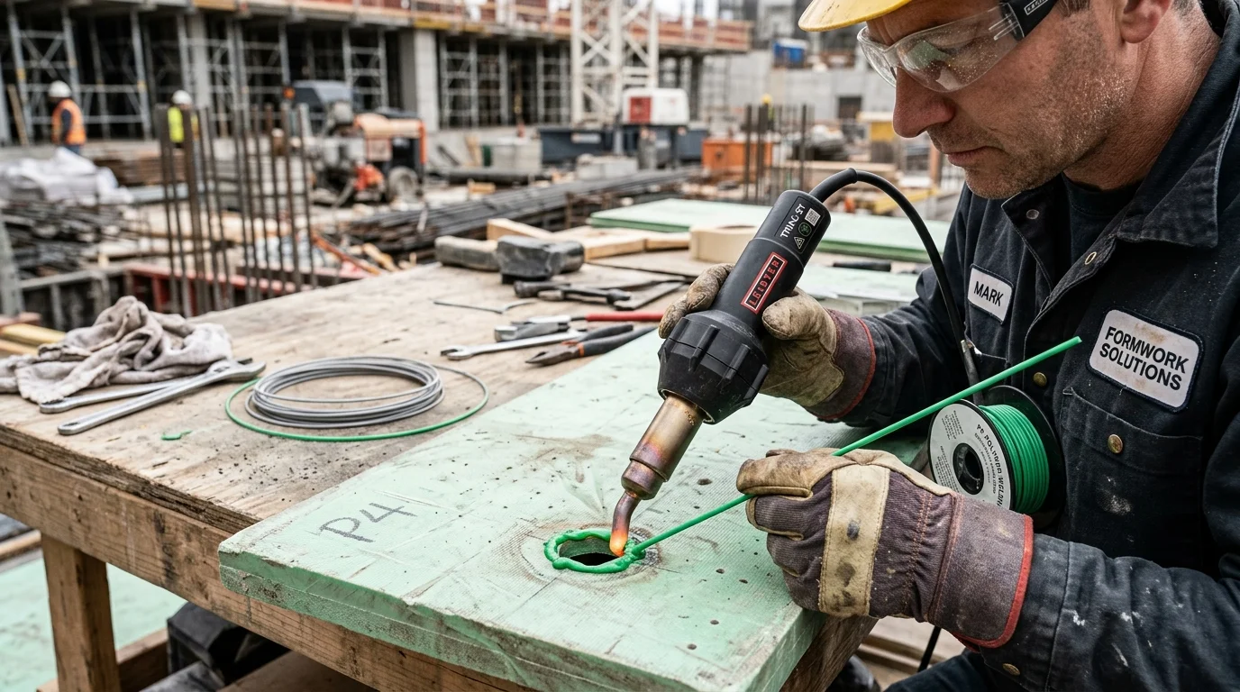 Hot Air Plastic Welding Gun Repairing Polymer Formwork Panel